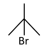 Skeletal formula of 2-bromo-2-methylpropane