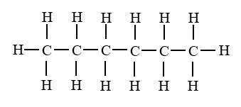 Hexane's displayed formula