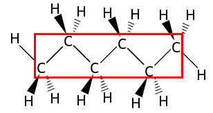 The Carbon chain in hexane