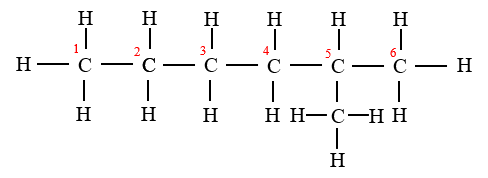Numbering the main chain from left to right