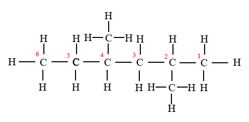Numbering the main chain from right to left