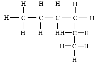 Another way to draw hexane's displayed formula